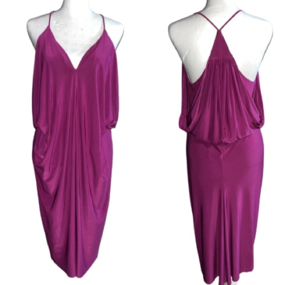Misa Los Angeles Magenta Sleeveless Silky Party Dress Size XL Date Night Wedding